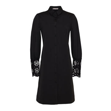 Embroidered Eyelet Poplin Shirt Dress