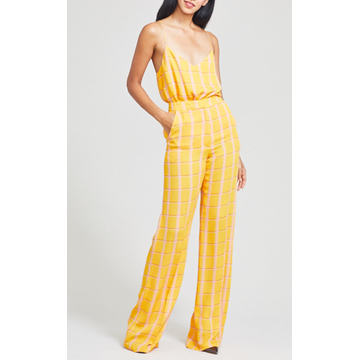 Maggie High-Rise Plaid Georgette Pant