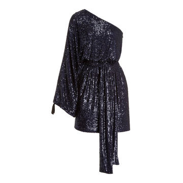 Sequined One-Shoulder Mini Dress