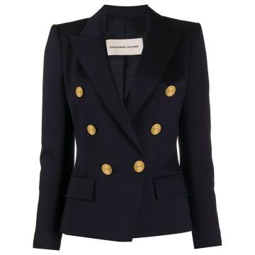 engraved button double-breasted blazer