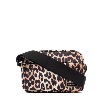 brown and black festival leopard print cross body bag