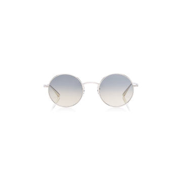 After Midnight Round-Frame Metal Sunglasses