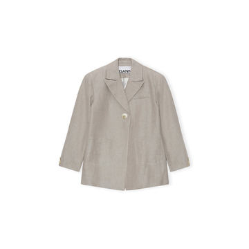 Linen Single-Button Blazer