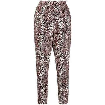 leopard-print cropped trousers