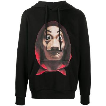clown print hoodie