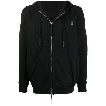 graphic-print zip hoodie