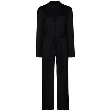 belted wool jumpsuit