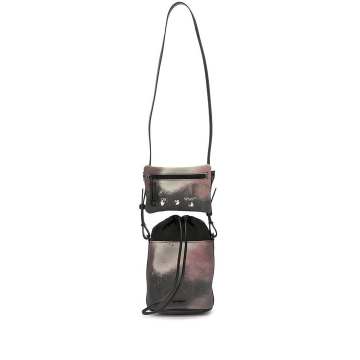 camouflage-print double pouch bag