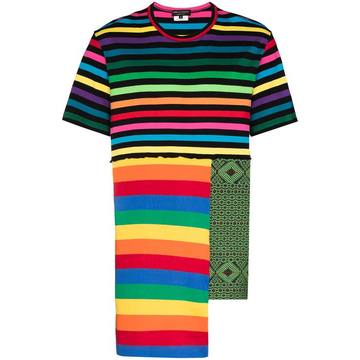 rainbow stripe patchwork T-shirt