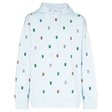 monogram motif cotton hoodie