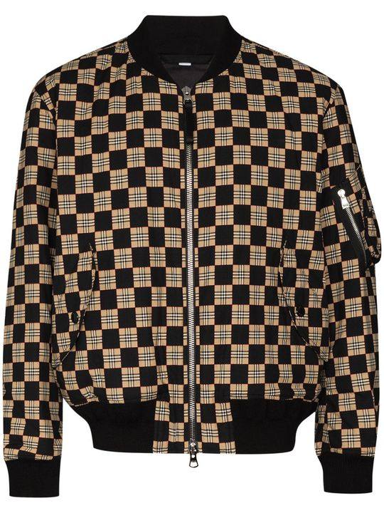 Brookland chequer print bomber jacket展示图