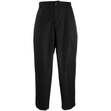 high-waisted cropped trousers