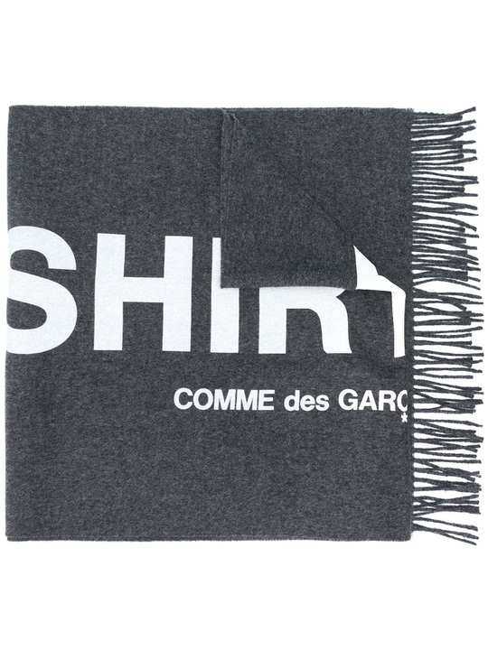 logo print wool scarf展示图