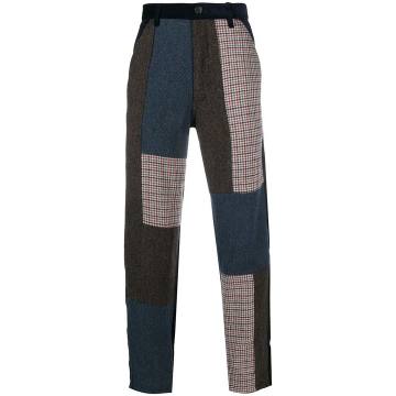 straight-leg patchwork trousers