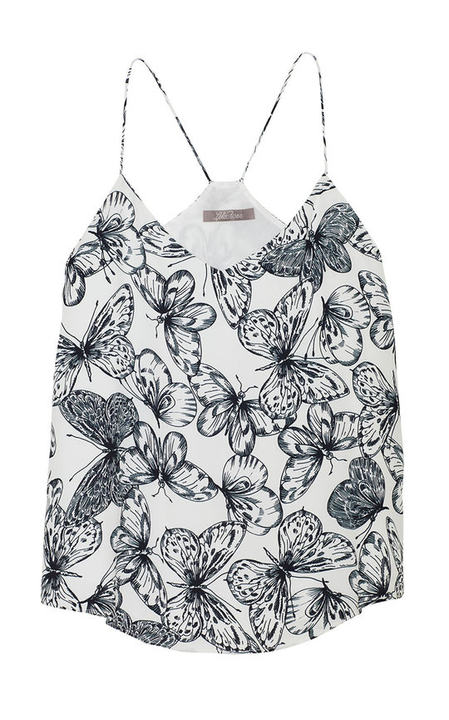 Butterfly Printed Georgette V-Neck Tank Top展示图