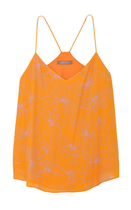 Butterfly Printed Georgette V-Neck Tank Top展示图