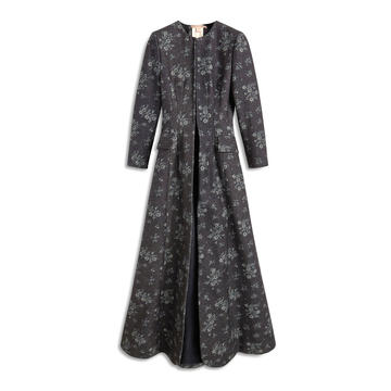 Sebastiana Floral Cotton Collarless Coat