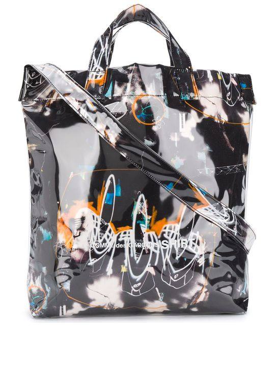 graffiti print tote bag展示图