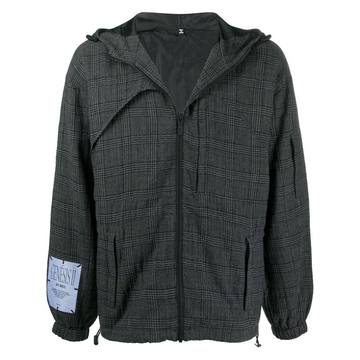 checked hooded jacket