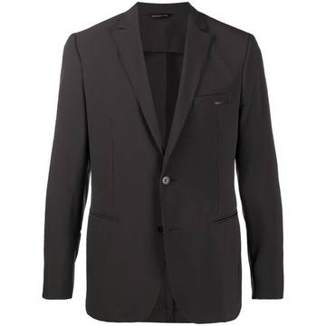 micro-check single-breasted blazer