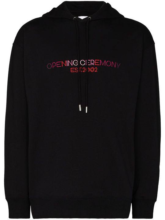 embroidered logo drawstring hoodie展示图