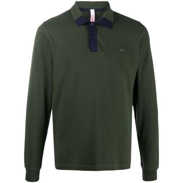 long sleeved polo shirt with contrast detail