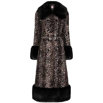 River leopard print faux fur coat