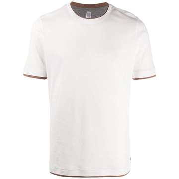 contrast-trimmed cotton T-shirt