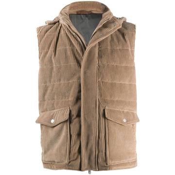 corduroy hooded gilet