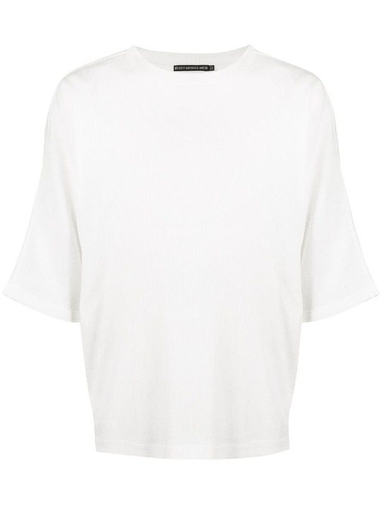 textured three-quarter sleeve t-shirt展示图