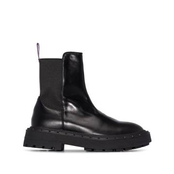 black Rocco leather boots