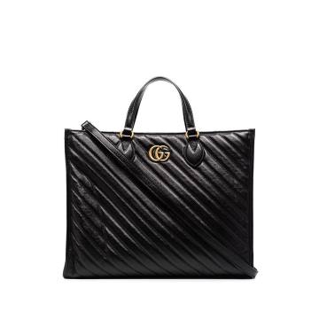 black GG Marmont medium leather tote bag