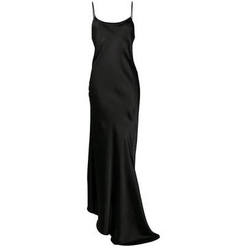 asymmetric draped slip dress