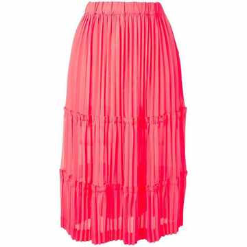 pleated midi skirt