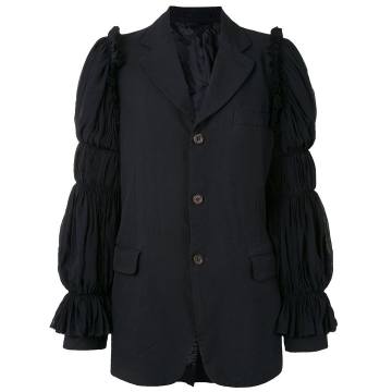 ruched detail single breasted blazer