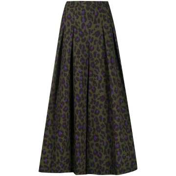 pleated leopard print skirt