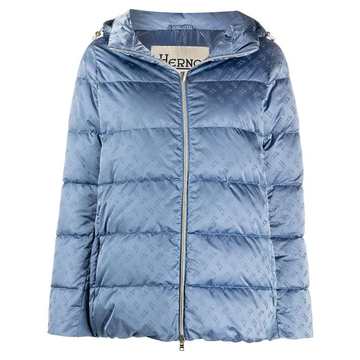 logo-pattern padded jacket