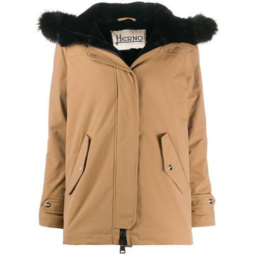 shearling-lining hooded jacket