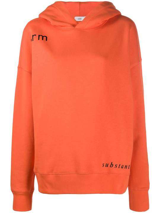 logo print long-sleeved hoodie展示图