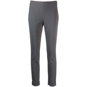 plain slim-fit trousers