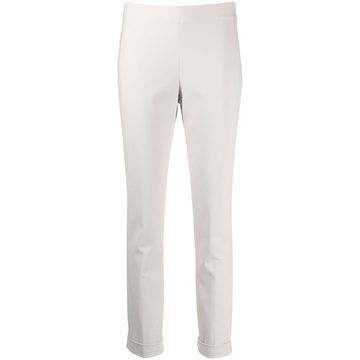 plain slim-fit trousers