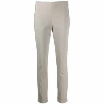 plain slim-fit trousers