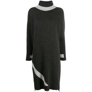 contrast stripe knitted dress