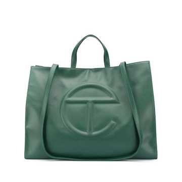 embossed logo shoulder bag