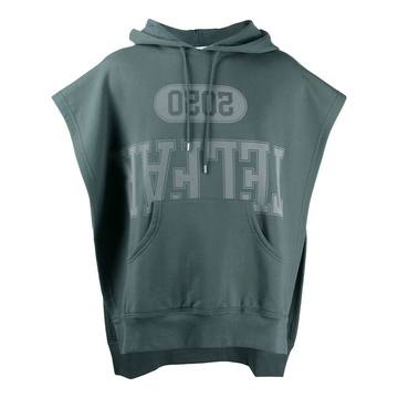 open-side sleeveless hoodie