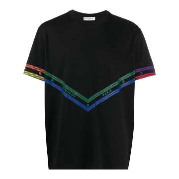 multicoloured chain print T-shirt