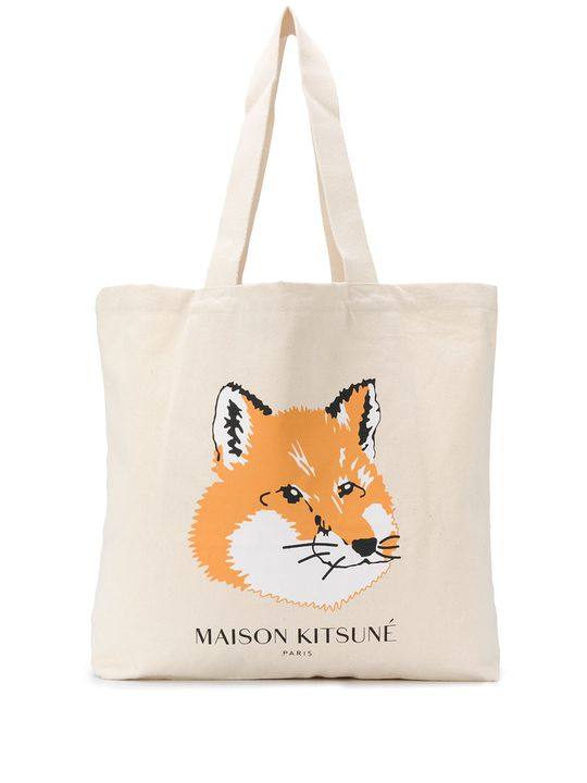 fox head print canvas tote展示图