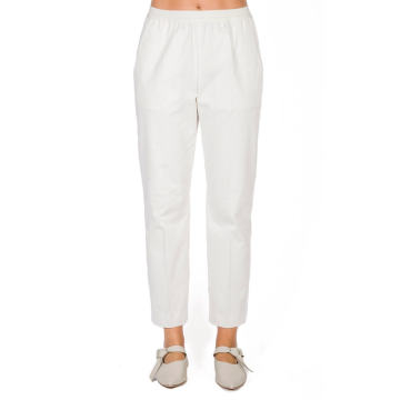 High-Rise Cotton-Blend Pleated Pant