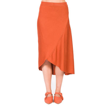 Draped Asymmetric Wool Skirt
