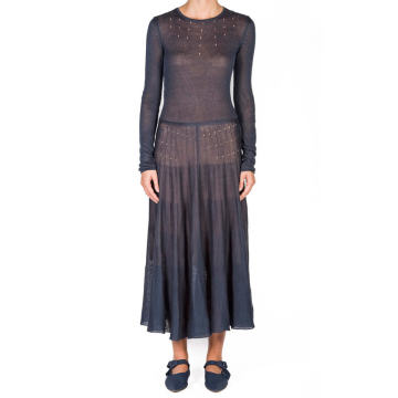 Augmented Stitch Linen-Silk Dress